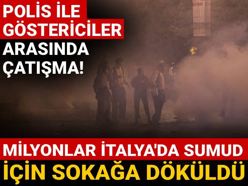 milyonlar italyada sumud icin sokaga dokuldu polis ile gostericiler arasinda catisma ntqBTEic